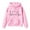 Pink, variant on Kids School Group Sweatshirt Style Baseball Girl's Fall/Winter Valentine's Day EKG Printed Hooded Jacket