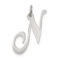 thumbnail image 1 of FB Jewels Sterling Silver Rhodium-plated Medium Fancy Script Initial N Charm, 1 of 4