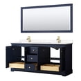 thumbnail image 4 of Wyndham Collection 72" Light-Vein Wood Double Bathroom Vanity in Blue/Gold, 4 of 7
