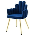 thumbnail image 5 of Side Dining Chair, Set of 2, Navy Gold, Velvet, Modern Contemporary, Mid Century Kitchen Room Cafe Bistro Restaurant Hospitality, 5 of 9