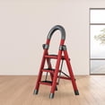thumbnail image 1 of Escalera Plegable de Acero Cola Taburete Ligero Resistente Portátil con Pedal Antideslizante Rojo Escalera Plegable, 1 of 8