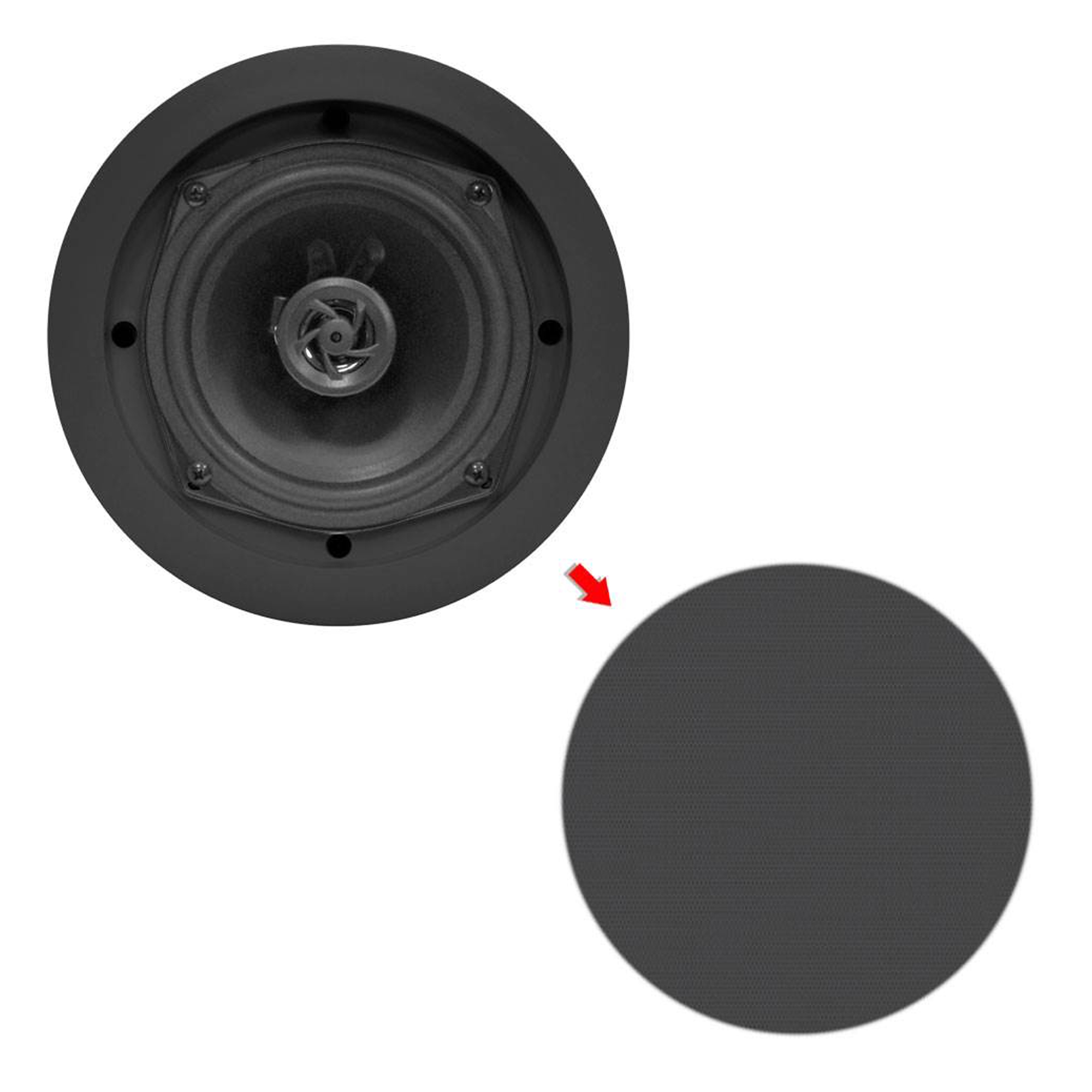 Pyle PDIC81RDBK 250W 8 Inch Flush In-Wall In-Ceiling Black Speakers (6 Pairs) - image 4 of 5