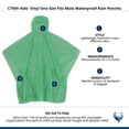 thumbnail image 3 of CTM Kids' Vinyl One Size Fits Most Waterproof Rain Poncho, 3 of 3
