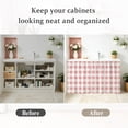 thumbnail image 6 of Pink Checkered Cabinet Curtains 35"W x 35"L, Farmhouse Buffalo Plaid Sink Skirt for Bathroom Vanity Kitchen Self Adhesive, Dust-Proof Privacy Curtain for Shelves Closet Laundry Room Pantry, 6 of 9