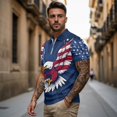 thumbnail image 3 of Aplkyhs Matching Golf Shirts for Couple American Flag Eagle Lightweight Quarter Zip Mens Hawaiian Shirt Golf Accessories for Men Machine Washable Quick Dry Suitable for Golf, 3 of 6