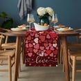 thumbnail image 2 of Valentine's Day Table Runner - 120 Inch Long, Kitchen Dining Table Runner Dresser Scarves, Love Heart Modern Art Romantic Farmhouse Decor for Coffee Tables Wedding Party Banquet, 2 of 8