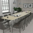 thumbnail image 2 of 18X4 Modular Boardroom Table Boat Shaped with Metal Bases Power Units, 2 of 6