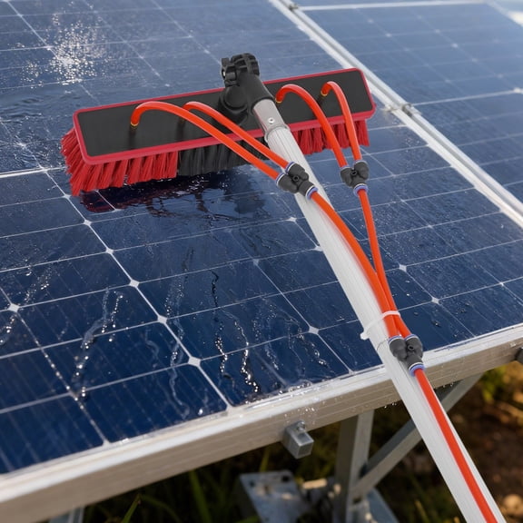 7m Long Reach Solar Panel Cleaning Brush Kit Outdoor Window Clean Water-Fed Rod Kit