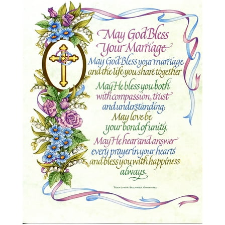 Catholic print picture - marriage blessing 1 - 8" x 10" ready to be framed