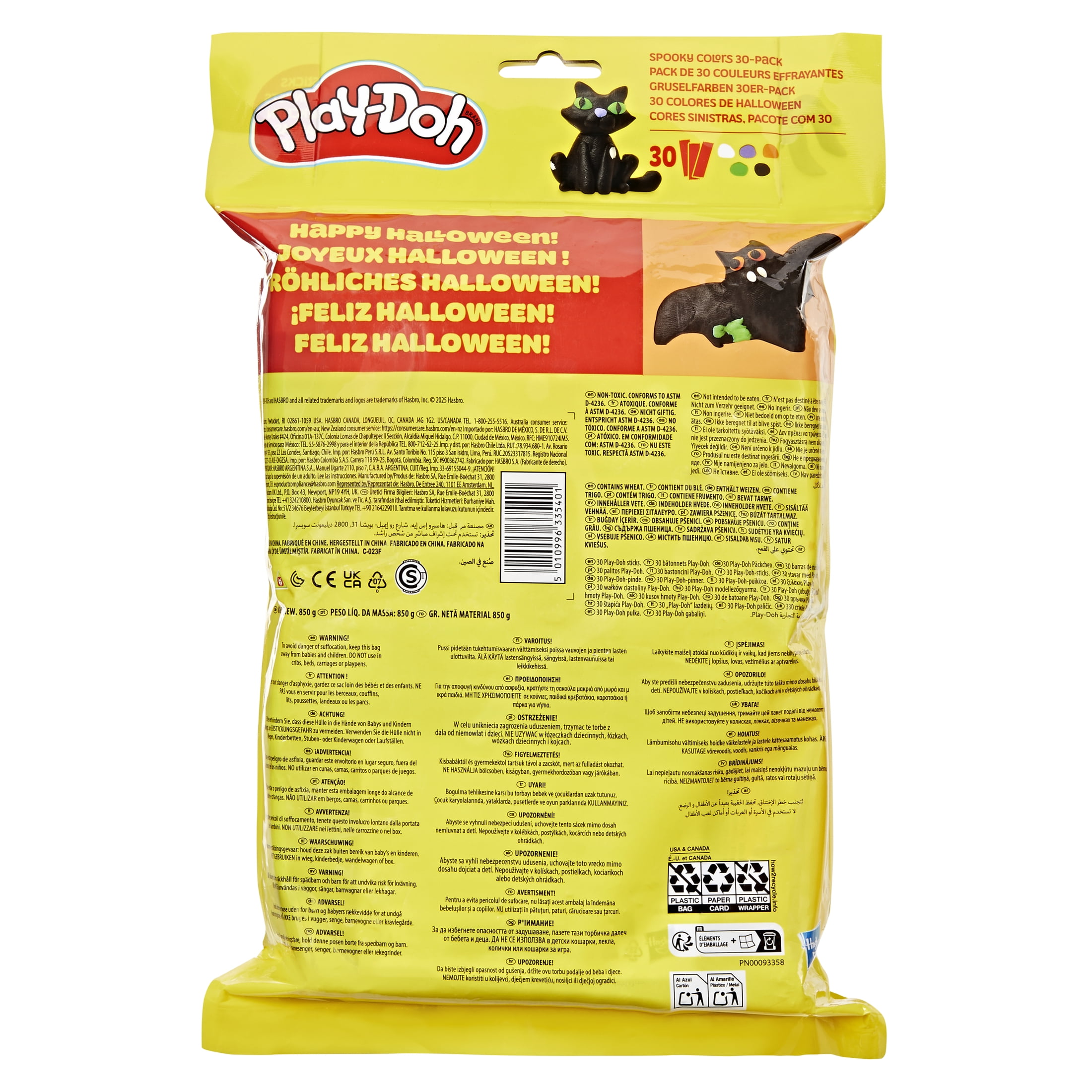 Play-Doh 30-Pack Halloween Modeling Compound, Spooky Colors, Non-Candy Treats for Kids 2+