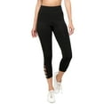 thumbnail image 2 of Women's Lattice Ankle Cutout Activewear Leggings - Black, M, 2 of 5
