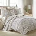 thumbnail image 4 of Levtex Home - Becker Taupe Quilt Set - King Quilt and Two King Shams - Ikat - Taupe, Grey and Cream - Quilt (106x92in.) and Shams (20x36in.) - Reversible - Cotton, 4 of 4