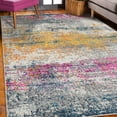 thumbnail image 3 of Luxee Designs Montana 8x10 Area Rug, Durable Low - Pile Abstract Pattern Indoor Rugs for Living Room, Bedroom, Kitchen, Office, High Traffic Area - Orange/Pink, 3 of 6