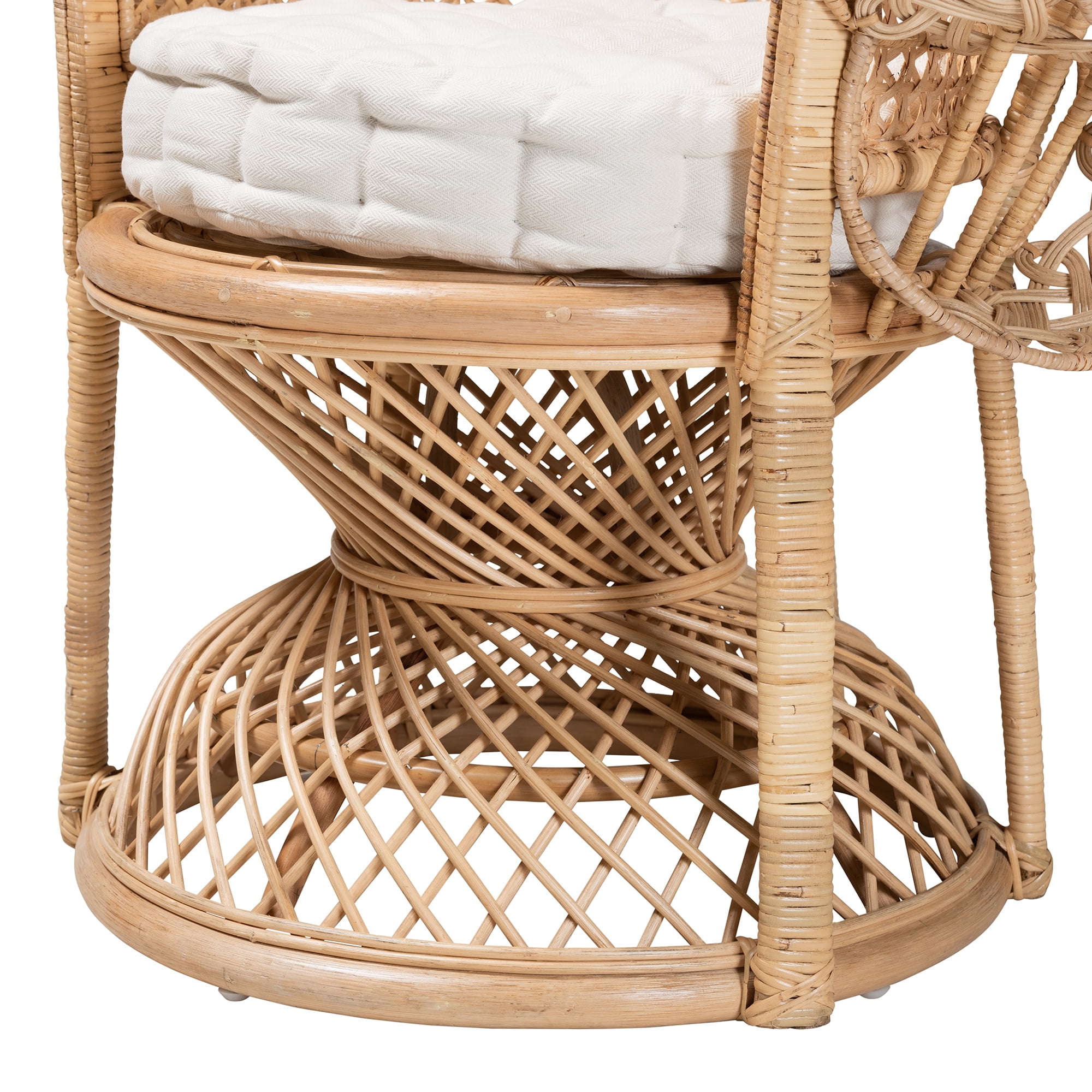 bali & pari Ediva Rattan BOHO Peacock Chair, Natural Brown