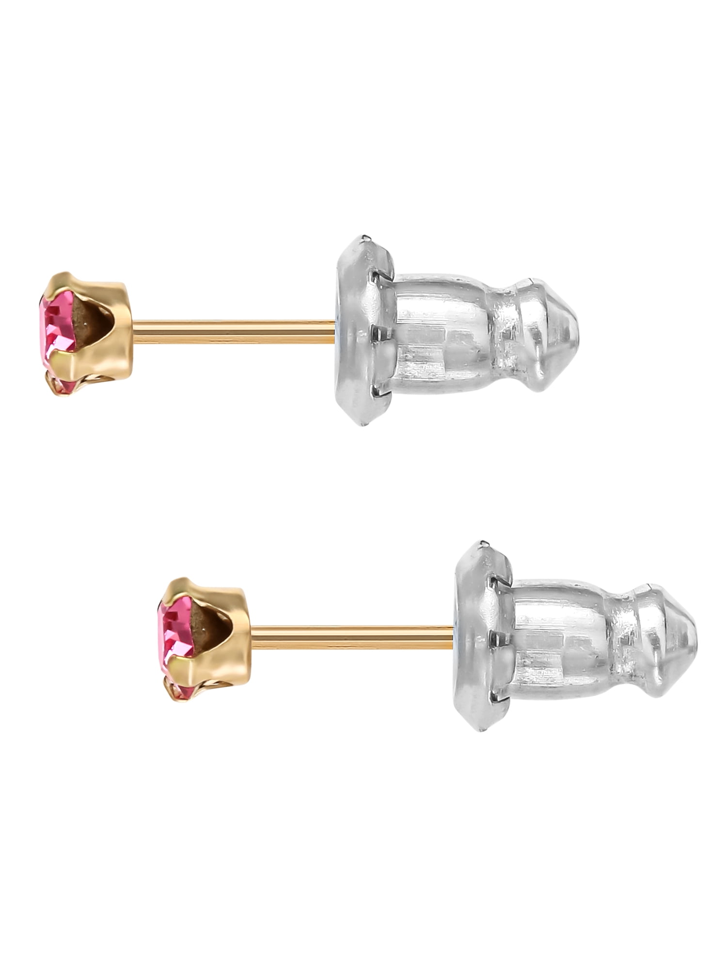 Brilliance Fine Women's Girl’s 14K Yellow Gold October Crystal Stud Earrings