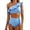 AA Sky Blue, variant on Eytino Womens 2 Piece Swimsuits One Shoulder Bikini Set High Waisted Bathing Suits for Women Color Block Trim Ruffle Hem Swimsuits Swimwear Navy Blue XL