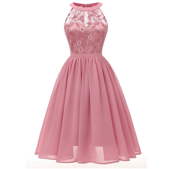YUNAFFT Robes pour Femmes Liquidation Robe Vintage Princesse Dentelle Florale Cocktail Col Soirée Robe Évasée en Liquidation