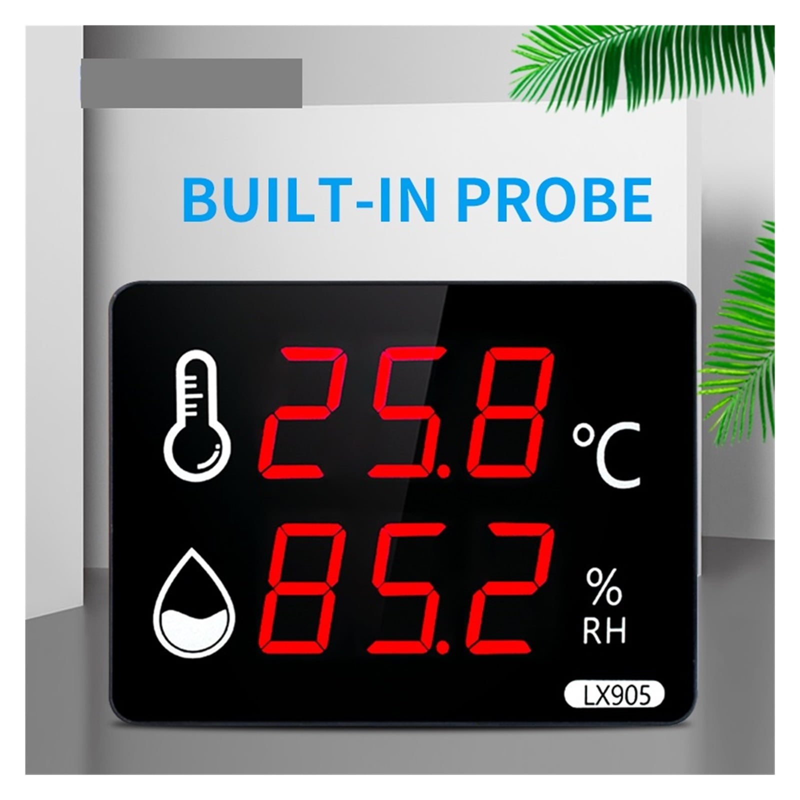 Digital Temperature and Humidity Instruments Thermometer Meter Outdoor Sauna Swimming Pool Uesd LED
