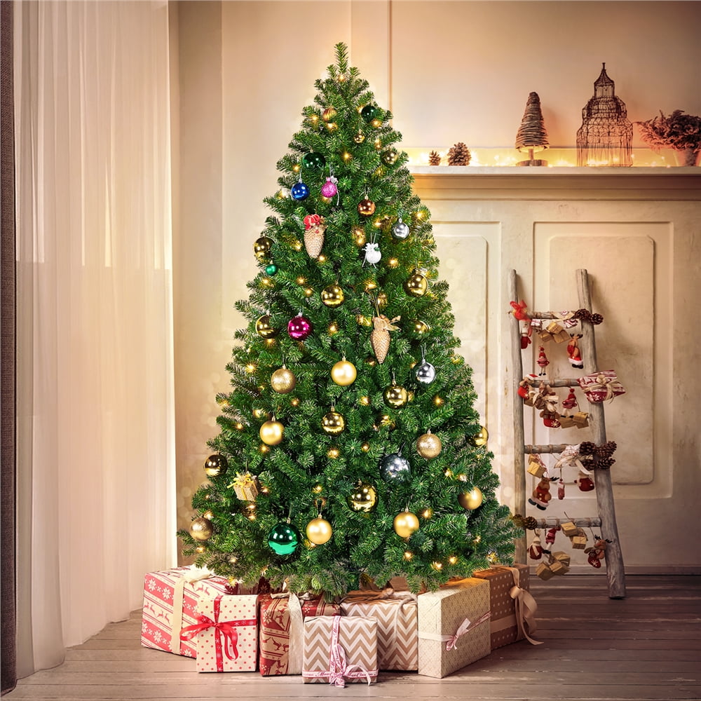 Easyfashion Clear Prelit Spruce Christmas Tree, Green, 6 Ft - Walmart.com