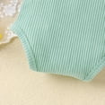 thumbnail image 6 of WOYY Infant Girls 3Pcs Outfits Flutter Sleeve Ribbed Romper Shorts Headband Set Children's Clothes Sets, Sizes 0-3 Months, 6 of 8