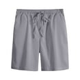 thumbnail image 1 of Yuyuzo Plus Size Shorts for Men Casual Summer Drawstring Straight Solid Color Lightweight Shorts with Pockets, 1 of 3