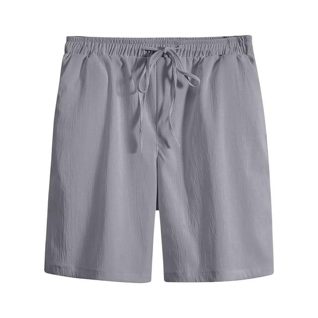 Yuyuzo Plus Size Shorts for Men Casual Summer Drawstring Straight Solid Color Lightweight Shorts with Pockets