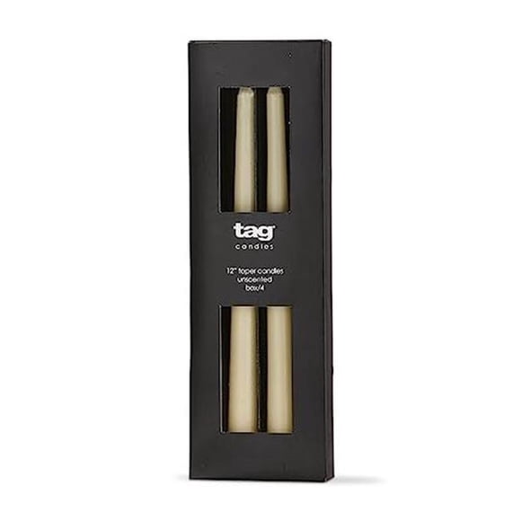 Tag 129666 12 in. Taper Candle, Ivory - Pack of 4