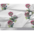 thumbnail image 3 of Soimoi Modal Satin Tissu Feuilles & Floral Bloc Tissu Imprimé par la Cour 42 Pouces de Large, 3 of 3