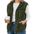 thumbnail image 4 of Diufon Fleece Vest Women Casual Sleeveless Lapel Collar Full Zip Jackets Fall Winter Warm Outerwear with Pockets, 4 of 8