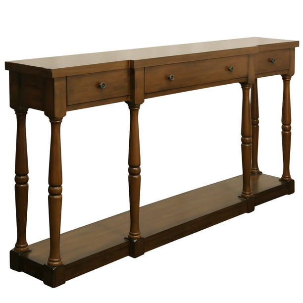 Springfield 3-Drawer Wood Console Table - Cherry Finish ...