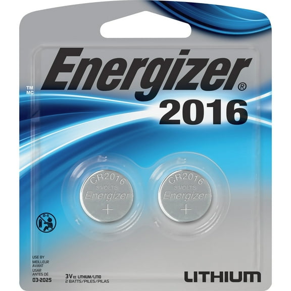 Energizer 2016 3V Lithium Watch Batteries,EVE2016BP, 2 Count