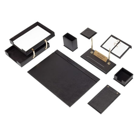 Leather Desk Set - Desk Organizer Set - Office Desk Pad Accessories - Double Document Tray - 10 Accessories-Desk Organizer - Office Desk Accessories - Desktop Storage - 10 PCS