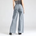 thumbnail image 5 of High Waisted Wide Leg Jeans for Women Vintage Washed Black Denim Pants Casual Loose Fit Straight Trousers Comfortable Everyday Wear, 5 of 5