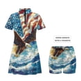 thumbnail image 4 of Aplkyhs Matching Couple Golf Shirts Bald Eagle American Flag Quarter Zip Matching Couple Sport Shirts Woman Golf Tennis Dress with Pocket Built in Shorts for Golf,Tennis,Hiking,Running,Gym, 4 of 6