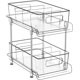 thumbnail image 1 of Organizador de almacenamiento de baño de 2 niveles con divisores, organizadores transparentes debajo del fregadero y organizador de gabinete extraíble para almacenamiento de despensa de cocina de, 1 of 8