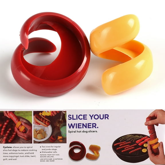 Happy date 4Packs Cyclone Barbecue Sausage Cutter Spiral Barbecue Hot Dogs Cutter Sausage Cutter Set Food -Grade Plastic Manual Sausage Cutter Slicer Kitchen Cutting Gadget