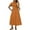 Coffee, variant on Summer Dresses For Women Plus Size Short Sleeve Solid Dresses V-Neck Pleated Long Dress Midi Maxi Elastic Waist Summer Dress Fashion Outfits