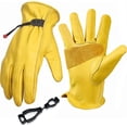 thumbnail image 1 of Guantes de jardinería para hombre/mujer, guantes de trabajo de piel de vaca, guantes de trabajo de jardín antiespinas y anticorte - engrosamiento amarillo, 1 of 5