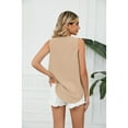 thumbnail image 3 of XCHQRTI V Neck Women Tank Tops Lace Stitching Sleeveless Shirt Chiffon Tanktops, 3 of 8