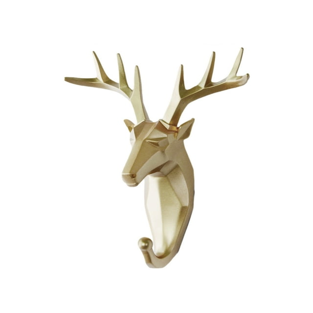 Maytalsory Animal Head Key Hook Sturdy And Durable Construction Adding Touch Of Whimsy golden (deer) 1Set