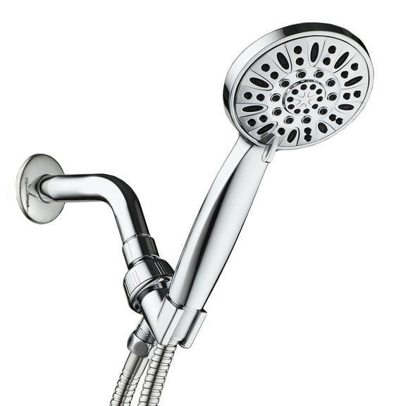 AquaDance 4 Inch Chrome Handheld Shower Head 6 Settings with Hose Model 3316