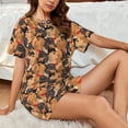 thumbnail image 4 of Fuzoiu Dog Print Women's Short-Sleeved Pajama Set,Lounge Sleepwear Set,Womens Pajama Sets 2 Piece,Button-Up Top and Shorts with Pockets-3X-Large, 4 of 7