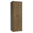 thumbnail image 3 of Madesa Wardrobe Storage Cabinet Armoire Closet with 2 Doors and 4 Utility Shelves 23 Inch Wooden Organization Unit for Bedroom - Rustic, 3 of 9