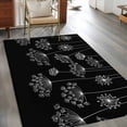 thumbnail image 3 of Black Dandelion Area Rug 4x6 Washable Rug Non Slip Spring Modern Minimalist Country Flower Large Area Rug Indoor Floor Carpet for Entryway Bedroom Kitchen Living Room Home Office Dining Room Nursery, 3 of 8
