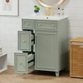thumbnail image 1 of 24" Bathroom Vanity Cabinet with Ceramic Sink - 2 Drawers & 1 Door Storage, Compact Vanity Unit for Bathroom Organization, Space-Saving Bathroom Furniture with Sink Included, 1 of 6