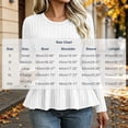 thumbnail image 3 of QIYAGBSA Peplum Sweaters for Women Ribbed Knit Long Sleeve Crew Neck Fitted Flared Hem Solid Color Casual Fall Pullover for Office Work and Weekend Outfits, 3 of 7