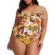 thumbnail image 1 of Trajes de baño de talle alto para mujer de talla grande Bikini Floral Peplum Tankini Tops Control de barriga Traje de baño de 2 piezas Adepaton HMHZ259-2, 1 of 5