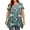 Aqua, variant on Sprinmer Plus Size Blousesfor Women Casual Flora Tunic Tops for Summer