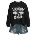 thumbnail image 4 of Womens Country Music Western Sweatshirts I'm The Problem Letter Print Cowgirl Pullover Vintage Cow Skull Top, 4 of 4