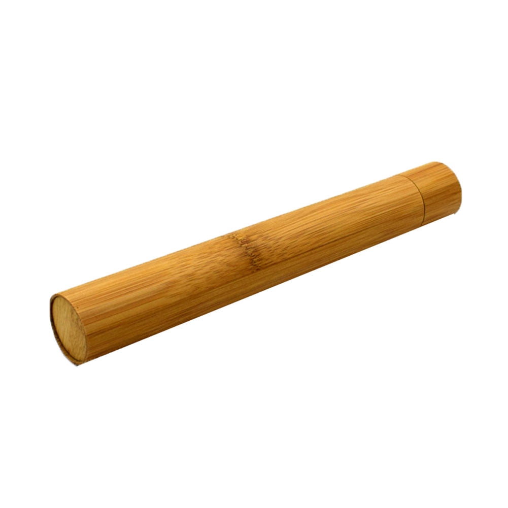VERMON Essential household goods，Portable Bamboo Toothbrush Tube Case Holder Travel Camping Bathroom Accessory